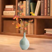 1 Piece Of Vitality Autumn Artificial Orange Maple Leaf Branches, Which Can Be Cut Into Fake Autumn Plastic Branches, Are Very Suitable For Decorating Outdoor And Indoor Home Vases During Halloween And Thanksgiving - 橘色 - 查看 3