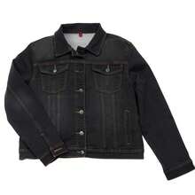 BELIME Chamarra  para Mujer  Liso    Casual    Mezclilla    Botón delantero  Bolsillo  Botón    Oversize   Diario  Formal y de noche  Vacaciones    Negra con Deslave  Managa Larga  65% Algodón