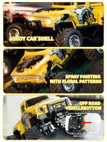 Mini RC Truck With APP Control, 1:64 Scale Monster Truck Toy, 2.4GHz Wireless Remote Control, LED Lights, Alloy Case, MultiControl Modes, Speed/Steering Adjustable- Toy Gift For Boys, Girls, Adults - Multicolor - View 8