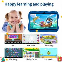 BDF Tablette PC pour enfants de 7 pouces avec 4 Go de RAM et 64 Go de stockage, système d'exploitation Android 13, WiFi, comprend un protecteur d'écran, un logiciel de contrôle parental, des applications éducatives, des caméras doubles, une coque de protection en silicone, une coque en silicone d'astronaute, cadeau de Ramadan (adaptateur non inclus) - Recolorer - Voir 4