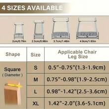 24pcs Silicone Chair Leg Floor Protectors - Square Furniture Sliders For Hardwood Floors, Non-Slip Pads Furniture Floor Protectors Furniture Leg Floor Protectors Square Chair Foot Cover Thickened Silicone Mute Table And Chair Feet Chair Leg Protectors Stool Sub Foot Pads - White - View 14
