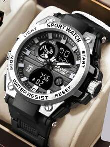 1pc New Fashionable Luminous Waterproof Men & Teenage Sports Electronic Watch - A - View 4