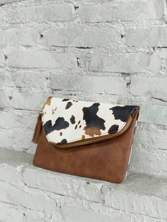 德州牛皮钱包信封钱包可单肩或斜挎拉链口袋链条包牛皮印花手拿包