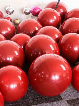 10pcs/12pcs Multi-Color 10 Inch/12 Inch Round Latex Helium Party Balloons, Suitable For Wedding, Birthday, Graduation, Bridal Shower Decoration, Colors Include Pomegranate Red, Cherry Purple