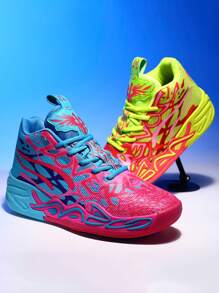 2025 Spring New Ultra Light Thick Bottom Large Size Basketball Shoes Large Women's Shoes Outdoor Casual Sports Shoes Anti And Wear Resistant Running Shoes Soft And Comfortable Hiking Shoes Shock Absorbent Rebound Casual Shoes (Note: The Mandarin Duck Shoes Have Random Patterns Of Yellow, Red, Blue, And Red On The Left And Right Feet. The Soles Are Hand-Painted Unevenly, And The Patterns Are Random And Asymmetrical .)