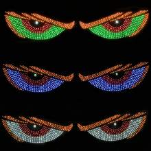 2pcs/Set LED Demon Eye Decorative Light USB Ambient Light 11 Modes Animated Eye Light High Brightness Neon Light Cool Atmosphere Lamp For Cars Trucks Off-Road Vehicles Glass Windows