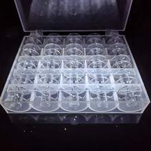 1pc Sewing Machine Spool Box, 25/36pcs Transparent Shuttle Cores, 25/36pcs Empty Spool Storage Box, 25/36pcs Transparent Plastic Storage Box, Used For Household Sewing Accessories And Art Supplies - White - View 4