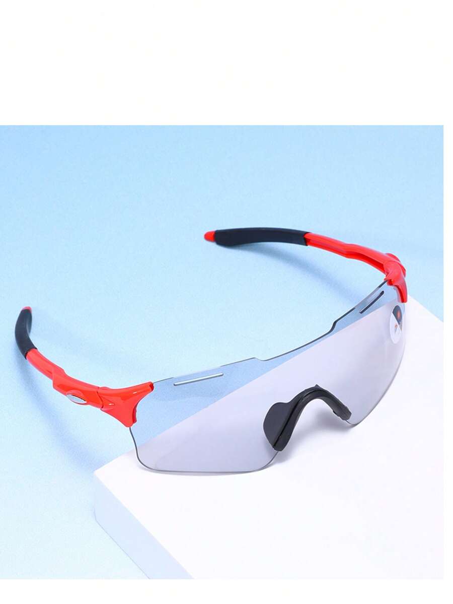 1 Pair Half-Frame Irregular Sports Cycling Glasses - Multicolor - View 1