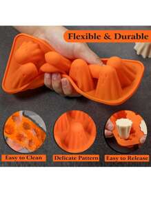 1pc Pumpkin & Ghost Chocolate Mold, Halloween Candy Mold, Holiday Party Ghost Ice Cube Mold, Dessert Mold, Halloween Party Beverage Ice Cube Mold, Can Make Multiple Small Ghost Chocolates, Suitable For Halloween, Parties, Holidays, Gatherings, Cocktail Parties