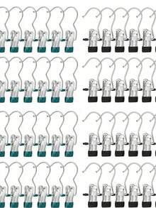 10/30/40 Pieces Of Stainless Steel Clothes Clip, Simple Stainless Steel Hook Clip,Stainless Steel Clips,Back To School Must Haves,Laundry Pegs With Hooks,(Coat) Hanger,Interior ,Portable Hanging Clothes Clip, Wardrobe Storage Racks, Clothes Hangers Easter Decorations, Mother's Day Clothing Spring Decorations, Holiday Decorations,Hanger Dress Pants Shoes Jeans Boots Skirt - 彩色 - 查看 67