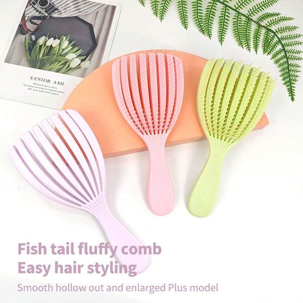 1 szt. pusty, masujący, antystatyczny plastikowy grzebień do włosów, delikatna stylizacja, do stosowania na mokro i na sucho, masaż skóry głowy, odpowiedni do standardowych zabiegów fryzjerskich i domowych, szczotka z trwałym uchwytem, szczotki, szczotka krawędziowa, szczotka do rozczesywania, szczotka kulkowa, zestaw mini szczotek do włosów, drewniany grzebień, szczotka do włosów, fryzura, fryzjerstwo, zestaw szczotek do włosów, grzebień do włosów, grzebień do loków, szczotka do rozczesywania, szczotka do włosów dla kobiet, włosy, produkty do włosów, narzędzia do włosów, akcesoria do włosów, fryzjer, akcesoria fryzjerskie, salon fryzjerski, sprzęt fryzjerski
