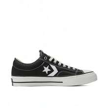 Converse Giày thể thao cổ thấp Star Player 76, chất liệu cotton canvas, da, họa tiết ngôi sao và hình chữ V, lưỡi giày có đệm, đệm OrthoLite, tông màu trung tính tự nhiên, phong cách thường ngày, mã sản phẩm A01607C. - đen - Xem 2