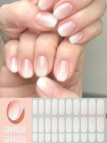 20/40指渐变粉指甲油贴纸，全覆盖美甲贴纸，闪亮全覆盖美甲贴纸 - 女士自粘美甲贴纸 - 易于使用且持久的美甲贴片，DIY美甲装饰，适合节日装饰（注意：本产品不可在紫外线下固化。） - 彩色 - 查看 7