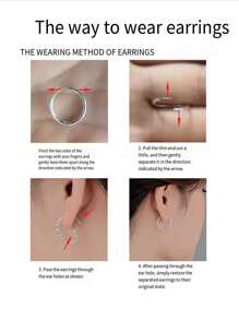 1 对 S925 纯银简约小众耳环，女士迷你甜美优雅简约扭曲小圈耳环，日常佩戴耳洞耳骨环精美珠宝礼物