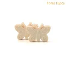 10pcs/Set 10 Colors Butterfly Silicone Beads, DIY Necklace Bracelet Earring Keychain Craft Jewelry Making Supplies