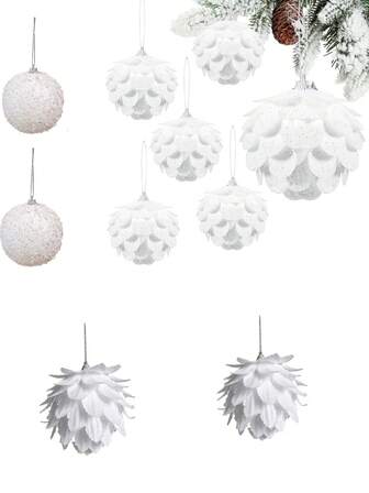 2pcs Christmas Ball Ornaments With Glitter Petals, Teardrop, Balls, Suitable For Christmas Tree, Winter Party, Holiday Wedding, Home Decor, Christmas DIY Decoration Christmas Decorations Room Decor