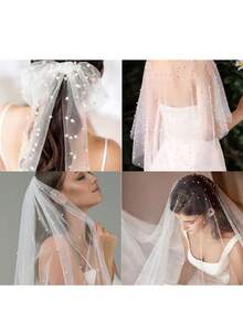 1 pieza de tela de tul con perlas, decoración de velo de boda, decoración colgante de pared para fiesta de boda, decoración de mantel