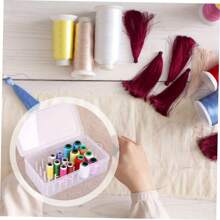 1pc Large Capacity 42 Spools Sewing Thread Storage Box, Dustproof Plastic Sewing Kit Organizer Box For Desktop