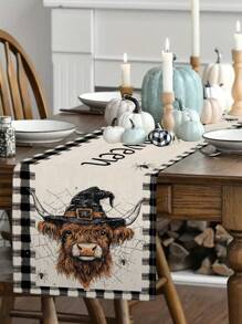 1 buc/10 buc. Față de masă cu pânză de păianjen Yak de Halloween, față de masă cu dovleac, față de masă pentru festivalul recoltei, decor sezonier pentru casă, stil rustic, material asemănător inului, 33*91CM/33*183CM/33*274CM, 3 opțiuni de dimensiune, decor pentru petreceri de interior și exterior, decorare cu tematică de dovleac, decor pentru cameră. Potrivit pentru decorul bucătăriei de acasă și decorarea petrecerilor pentru evenimente.