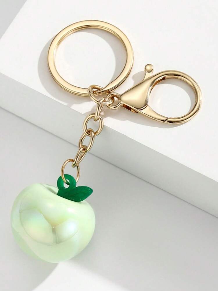1pc Unisex New Cute 3D Colorful Big Apple Keychain Pendant Mirror Finish Decorative Apple Bag Charm Keychain For Bag Car Accessories For Women - Multicolor - View 16