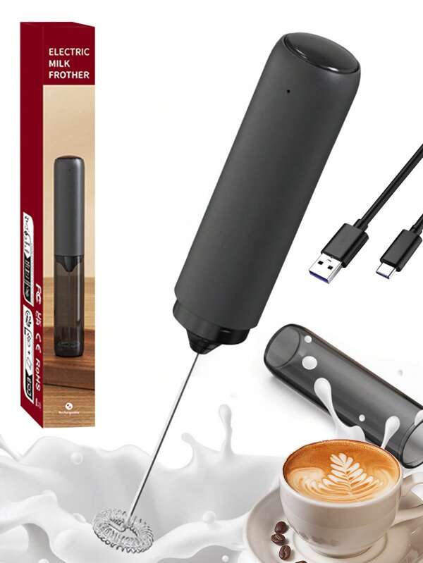 Brutelle 1 pieza Batidora de mano para espumar leche, batidora de café, de alta calidad, recargable y portátil, equipo para espumar leche para uso doméstico, restaurante o cafetería