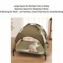 1pc Portable Foldable Washable Anti-Moisture Anti-UV Large Capacity Pet Camp Bed, Suitable For Medium/Small Cats & Dogs Outdoor Use Cat Carrier Cat Backpack Bike Trailer