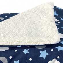 Baby Magic Island Cobertor Sherpa Berço Bebe Premium Coberdrom Estampado Nuvem Azul