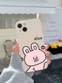 1 件可定制复活节阵亡将士纪念日、泰迪熊和兔子设计、个性化名称薄手机壳、兼容三星 A32/A52 和苹果 17ProMax/16ProMax 15 14 13 12 11 XR、透明、时尚、可爱、简约、配套手机壳、个性化、独特、情人节送给女朋友/男朋友的礼物 - 白色 - 查看 4