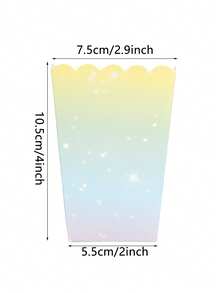 10 pièces/20 pièces/50 pièces Boîtes à pop-corn en papier arc-en-ciel, sacs à pop-corn en papier colorés, contenants pour bonbons et collations, seaux à pop-corn en papier, supports pour fête d'anniversaire, mariage, baby shower, fournitures de fête