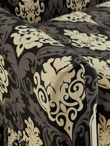 1 pieza Funda elástica con volantes estampada para sofá, a prueba de polvo y resistente a la suciedad, protector de sofá de ajuste perfecto, decoración del hogar, lavable a máquina - Marrón - Ver 8