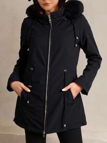 Women Trench Coats - Black - View 3