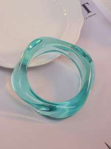1pc Exaggerated Resin Asymmetrical Semi-Transparent Design Bracelet
