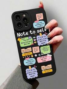 1PC  Black Slogan & Graphic Pattern Full TPU Shock-Proof Phone Case, Compatible With Apple 16, 15, 14, 13, 12, 11 Pro Max, Series Waterproof Anti-Fall Scratch Resistant-For-Your-New-,For  17 Pro Max,Christmas Phone Case,Cute Phone Cases - Kiểu 1 (1 CÁI) - Xem 2