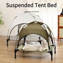 1pc Portable Foldable Washable Anti-Moisture Anti-UV Large Capacity Pet Camp Bed, Suitable For Medium/Small Cats & Dogs Outdoor Use Cat Carrier Cat Backpack Bike Trailer