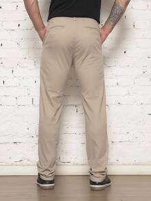 Men's Tailored Twill Trousers, Sporty Fine, Knife Pocket, Built-In Pocket - CASTANHO - 查看 3