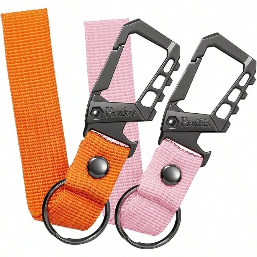 Keyrings & Keychains - 2 Pcs (Pink+Orange) - View 1