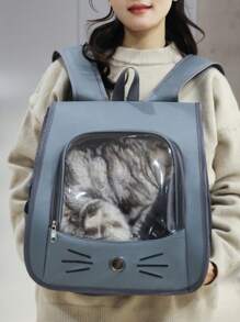 1 Stück Katzen-förmiger Haustier-Transportrucksack, 4 Farboptionen, geeignet für Katzen bis 6kg oder Hunde bis 5kg für Outdoor-Aktivitäten