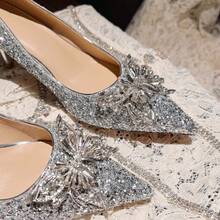 Women Pumps - 銀色3cm - 查看 3