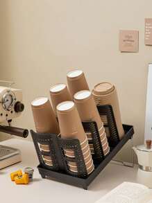 1pc Simple Circular Disposable Cup Holder,Paper Cup Holder,Water Cup Holder,Large Capacity Storage,Single Row And Double Row Can Be Selected,Suitable For Disposable Paper Cups, Water Cups, Tea Cups, Etc,Suitable For Kitchen, Living Room, Etc