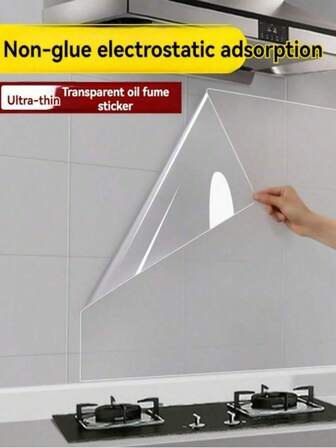 1 Roll Plastic Static Cling Wall Protective Film, Waterproof, Oilproof, Removable, Suitable For Kitchen, Tiles, Home, Dormitory Decoration, No Glue Needed, Easy To Clean, No Power Required
