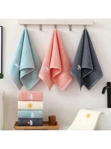 1pc Kids Face Towel, Baby Washcloth, Bath Towel, Bathroom Hand Towel, Multi-Color Fingertip Towel For Kids Hand Washing, Face Washing, Shower