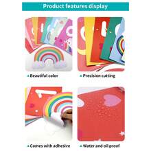 Set de 10 pegatinas de suelo a cuadros brillantes - Impermeables, autoadhesivas, removibles, fáciles de limpiar - Adecuadas para castillos inflables y decoración del hogar - Multicolor - Ver 7