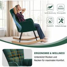 HaiYiZuhause Rocking Chair Modern Chair With High Back Soft Relaxing Chair And Relaxing Chair For Living Room Bedroom And Reading Room Rocking Chair Cream White