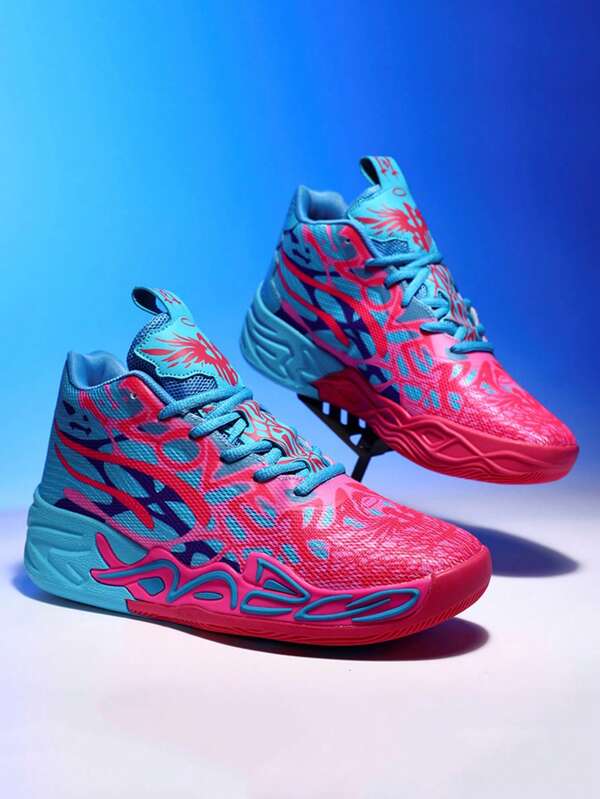 2025 Spring New Ultra Light Thick Bottom Large Size Basketball Shoes Large Women's Shoes Outdoor Casual Sports Shoes Anti And Wear Resistant Running Shoes Soft And Comfortable Hiking Shoes Shock Absorbent Rebound Casual Shoes (Note: Hand Painted Sole, Uneven, Random Pattern, Asymmetrical )