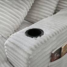 SRAH'SHOPCompressible Double Chaise Lounge With Cupholders - No Assembly Required, Fluffy Modern Sleeper Loveseat For Indoor Living Room Bedroom Reading