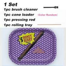 4 Stücke/Set Zigarettenrollschale Set | Größe - 18 cm x 14 cm | Cartoon Metall Rollschale - Perfektes Raucher Zubehör für Zigarettenpapiere und vorgefertigte Kegel Set