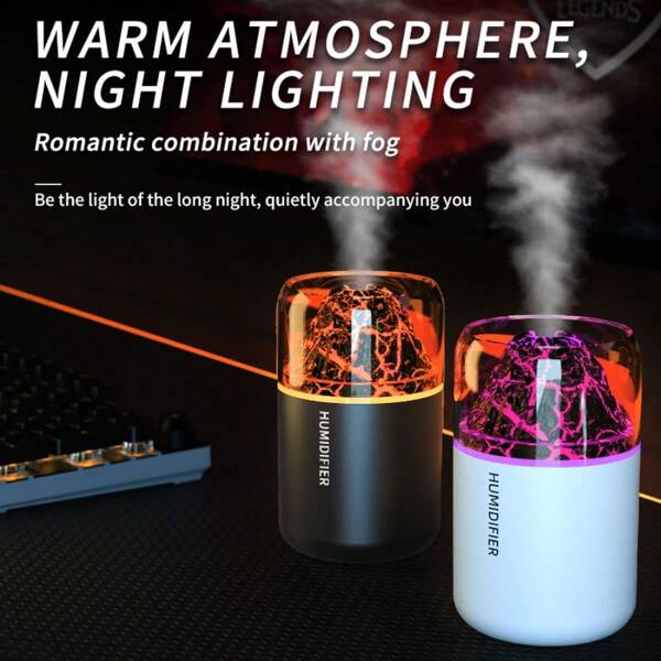 AOYI 1 pieza Mini difusor de aromaterapia de aceites esenciales y humidificador, niebla fría, luz nocturna de colores - humidifica el aire, mantiene fresco y relaja el Body y la mente (uso alimentado por USB)
