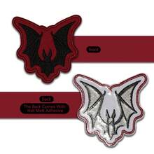 2pcs Gothic Vampire Bat Iron-On Embroidered Patch, Mixed Color, Halloween Decor For Jeans, Jackets, Hats & Bags - Multicolor - View 6