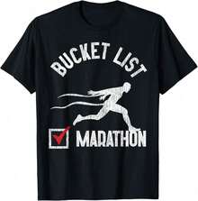 Camiseta de la lista de deseos del maratón con diseño vintage de corredores de media maratón - Negro - Ver 1