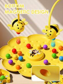 2pcs/Set Kids Magnetic Bee & Beads Interactive Toy, Parent-Child Tabletop Game, Fun Toy For Boys & Girls, Bee Catching Beads Game, Christmas & Birthday Gift - Multicolor - View 7